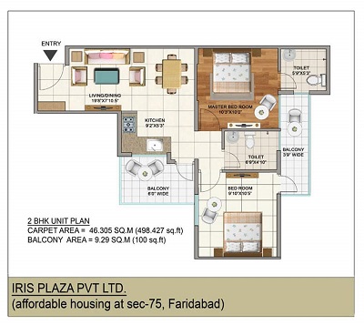 2bhk unit plan