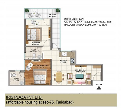 2BHK Utility Ploor Plan